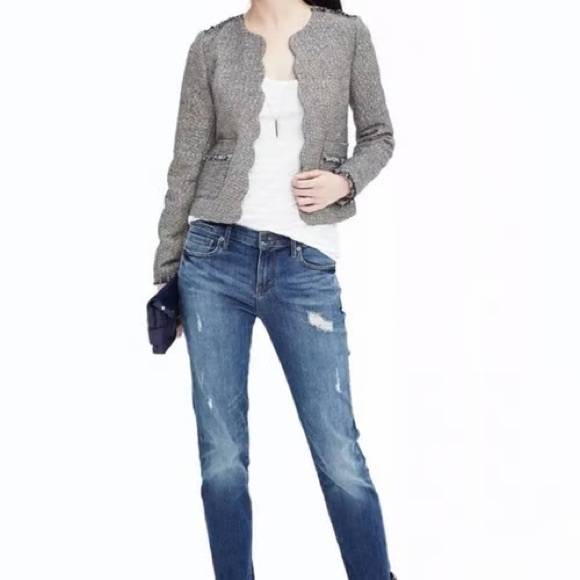 NWT Banana Republic Scalloped Tweed Blazer / Size 2 - Picture 8 of 8